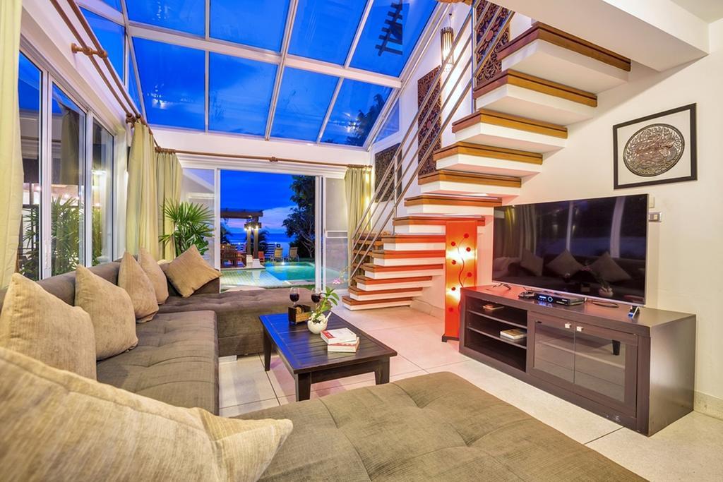 Emerald Sands - Beach Front 4 Bed Pool Villa Ko Samui Værelse billede